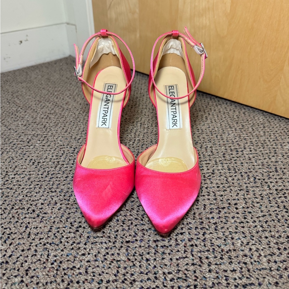 Vibrant Pink Stiletto Heels with Ankle Strap